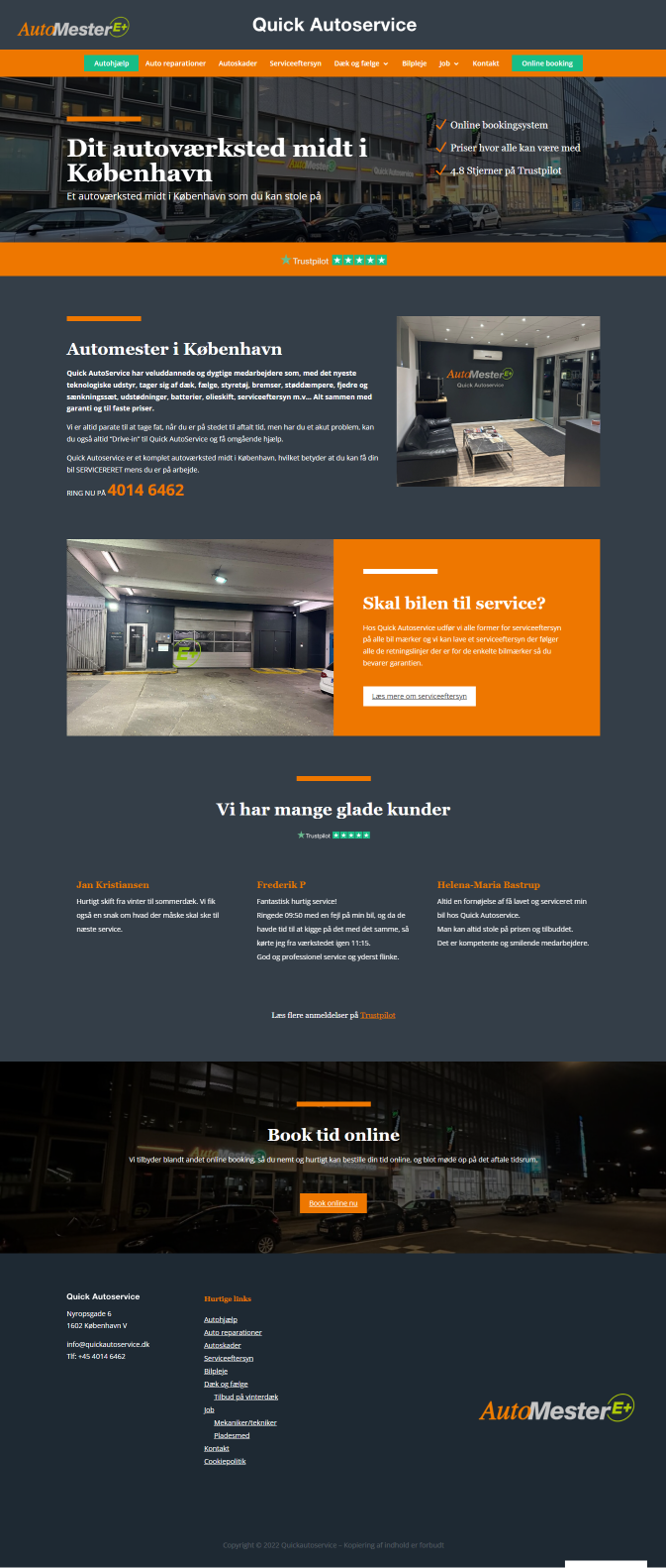 QuickAutoservice hjemmeside